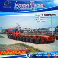 hydraulic steering flat lowbed semi trailer/modular trailer/special vehicle transporting over heavy cargo